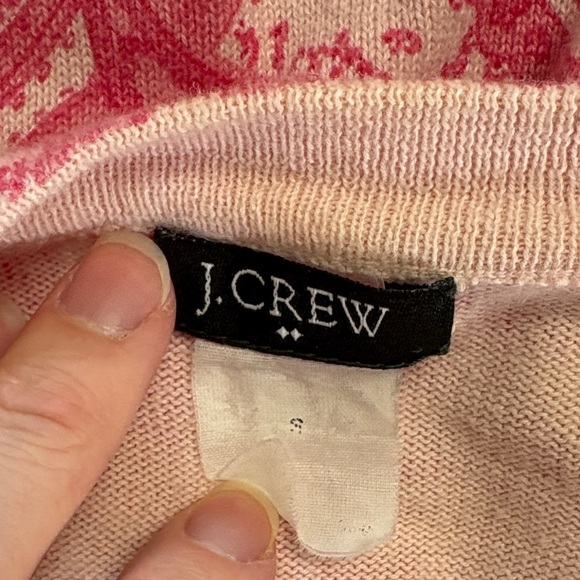 J. Crew Pink Paisley Cardigan Sweater Size Small - Picture 4 of 6